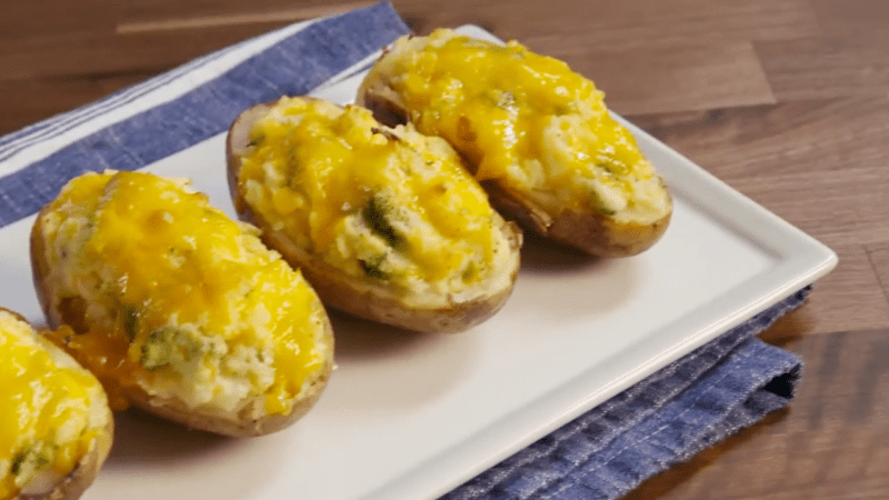 Broccoli Cheddar Twice Baked Potatoes _ Delish